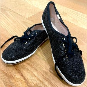 Kate Spade KEDS sneakers, black glitter